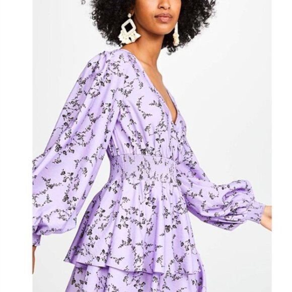 Keepsake The Label Floral Secure Dress in Lavender Purple Small / 4 - Picture 4 of 16